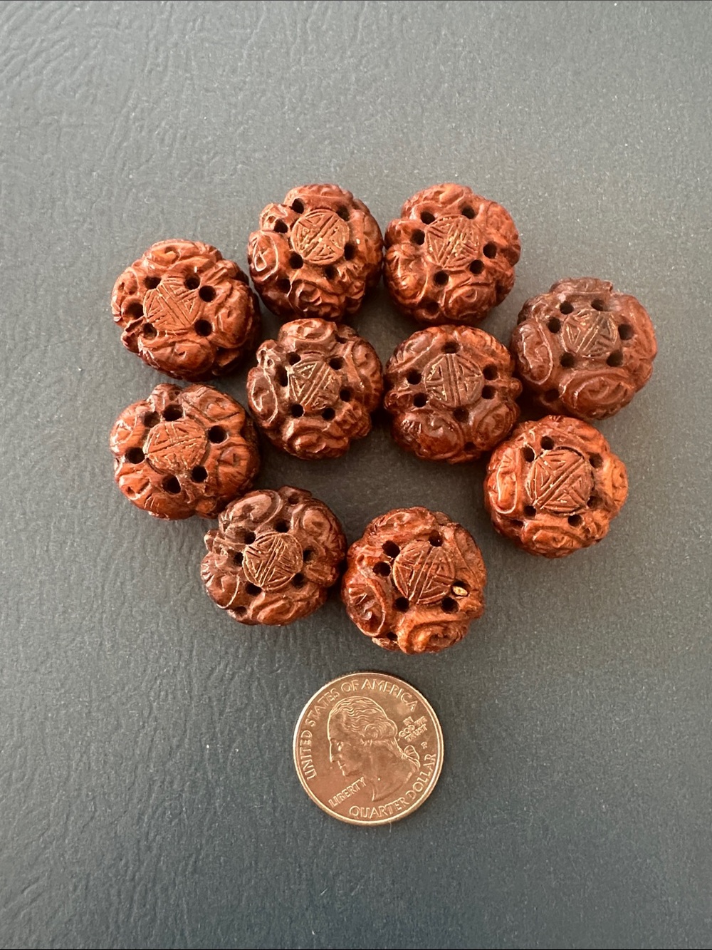 Vintage Hand Carved Wooden Beads Bundle